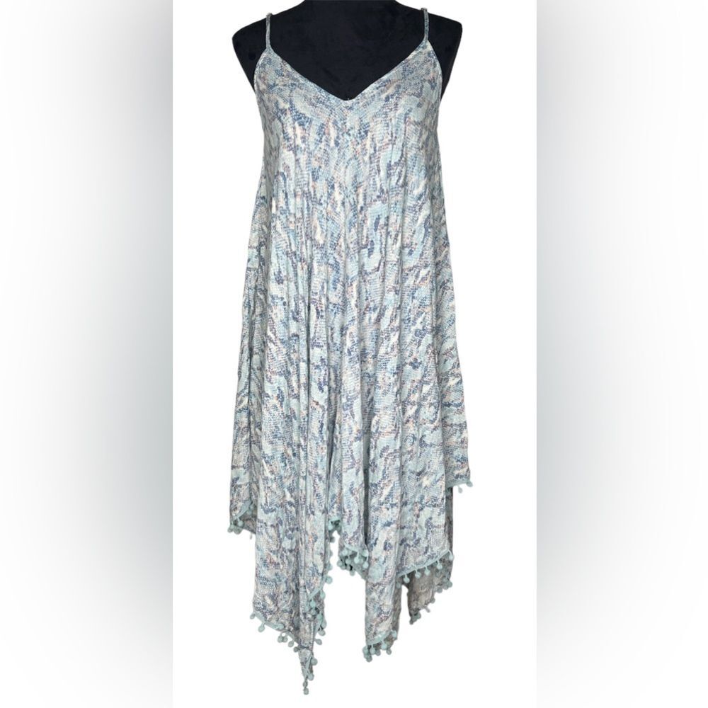 Goa Beachwear By Japana 100% Viscose Asymmetric Coverup Midi Dress Size L